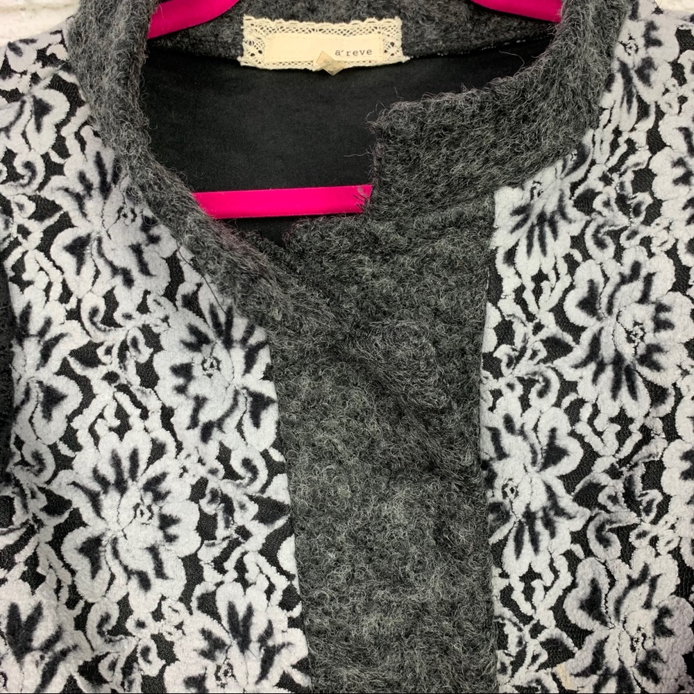 Areve Boho Mixed Media Open Front Cardigan Sweater - image 3